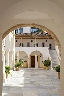 South West Europe Prints: Orthodox Cathedral Church, Hydra Town, Hydra (Ydra) Island, Saronic Islands, Greece