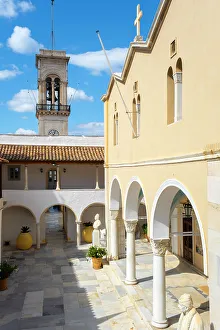 Hydra Prints: Orthodox Cathedral Church, Hydra Town, Hydra (Ydra) Island, Saronic Islands, Greece