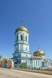 Images Dated 28th October 2019: Orthodox church of Sarichioi at the Lake Lacul Razim near Tulcea, Dobrudscha, Romania