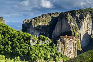 Vegetation Collection: Orthodox Monastery and rock boulders in Meteora near Kalambaka, Thessaly, Greece