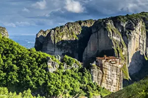 Meteora Prints: Orthodox Monastery and rock boulders in Meteora near Kalambaka, Thessaly, Greece