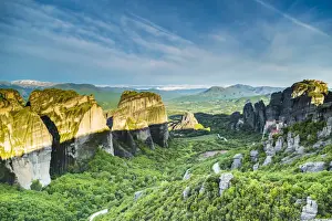 Orthodox Monastery and rock boulders in Meteora near Kalambaka, Thessaly, Greece