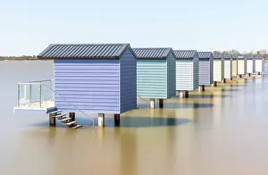 Essex Prints: Osea beach huts, Maldon, Essex, England