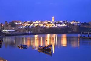 Images Dated 28th May 2015: Oudaia Kasbah and Coastline at Dusk, Rabat, Morocco, North Africa