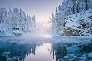 Suspension Bridge Prints: Oulanka National Park in finnish Lapland, Finland