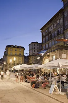 Outdoor Cafa on Douro River, Ribeira District, Porto (UNESCO World Heritage), Portugal