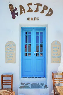 Outdoor Cafe Prints: Outdoor cafe, Chora, Folegandros Island, Cyclades Islands, Greece