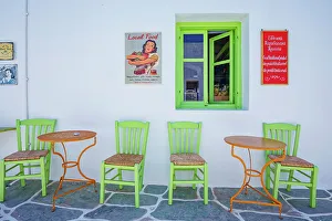 Outdoor cafe, Chora, Folegandros Island, Cyclades Islands, Greece