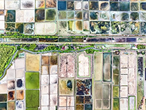 Industry Prints: Overhead view of salt flats for agriculture and industry
