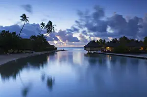 Overwater bungalows of Intercontinental Mo orea Resort, Hauru Point, Moorea, Society