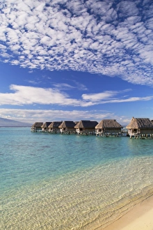 Overwater bungalows of Sofitel Hotel, Moorea, Society Islands, French Polynesia (PR)