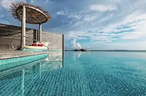 Retreat Prints: Overwater villa infinity pool reflections, Baa Atoll, Maldives