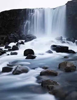 Images Dated 31st July 2012: Oxararfoss waterfall, Pingvellir National Park, Iceland