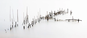 Oyster beds at sunset, Halong Bay, Quang Ninh Province, North-East Vietnam, South-East