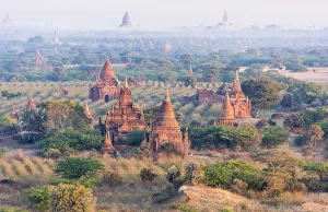 Ballooning Prints: Pagodas in Bagan, Myanmar