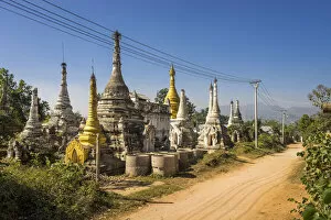 Pagodas at Little Bagan, Hsipaw, Hsipaw Township, Kyaukme District, Shan State, Myanmar
