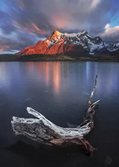 Torres Del Paine National Park Gallery: Paine Grande at sunrise in autumn, Patagonia, Chile