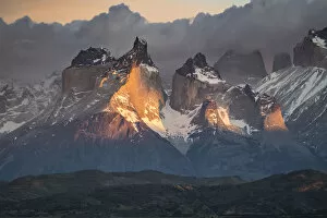 Images Dated 14th August 2019: Paine Horns at dawn. Torres del Paine National Park, Ultima Esperanza province, Magallanes