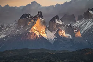 Paine Horns at dawn. Torres del Paine National Park, Ultima Esperanza province, Magallanes