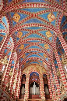 Eclecticism Prints: The painted interior ceiling of the Almagro Basilica (Spanish: Basilica de Maria Auxiliadora y San Carlos)