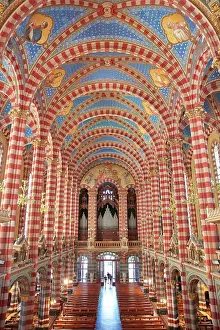 Eclecticism Prints: The painted interior ceiling of the Almagro Basilica (Spanish: Basilica de Maria Auxiliadora y San Carlos)