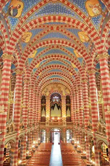 Buenos Aires Prints: The painted interior ceiling of the Almagro Basilica (Spanish: Basilica de Maria Auxiliadora y San Carlos)