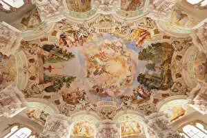 Images Dated 17th September 2021: Painting on the ceiling of the Pilgrimage church of Steinhausen, Upper Swabian Baroque Road