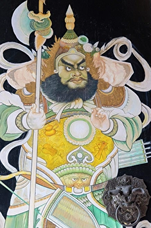 Picture Prints: Painting on door in Chan She Shu Yuen Clan Ancestral Hall