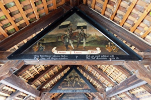 Lucerne Prints: Paintings on ceiling of Chapel Bridge, Lucerne, Switzerland