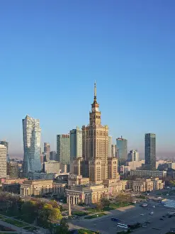 Palace Of Culture Prints: Palace of Culture and Science and City Centre Skyline at sunrise
