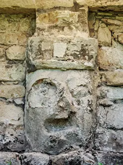 Masonry Prints: The Palace, detailed view, Palenque Archaeological Site, Palenque, Chiapas State, Mexico