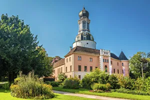 Palace garden and Jever Castle, East Frisia, Lower Saxony, Germany