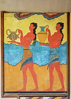 Palace of Minos, detailed view, Knossos, Heraklion Region, Crete, Greece