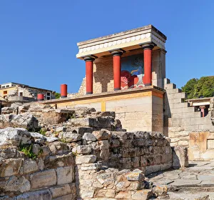 Images Dated 13th June 2023: Palace of Minos, restored north entrance, ancient city of Knossos, Iraklion, Crete, Greece