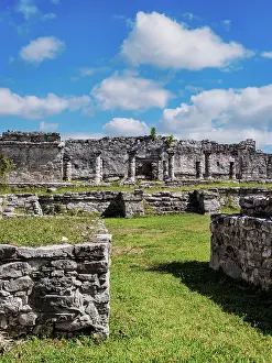 Yucatan Prints: Palace ruins, Tulum Archeological Site, Quintana Roo State, Mexico
