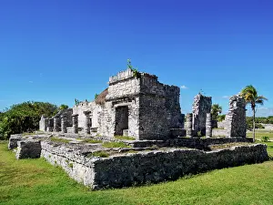Yucatan Prints: Palace ruins, Tulum Archeological Site, Quintana Roo State, Mexico