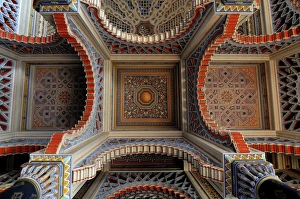 Palace of Sammezzano, Florence, Italy. The beautiful decor of the rooms inside