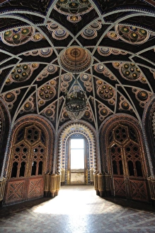 Stucco Prints: Palace of Sammezzano, Florence, Italy. The beautiful decor of the rooms inside