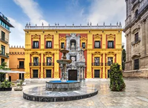 Andalusian Prints: Palacio Episcopal or Bishops Palace, Malaga, Andalusia, Spain