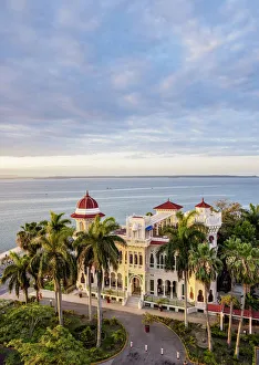 Palacio de Valle at sunrise, elevated view, Cienfuegos, Cienfuegos Province, Cuba