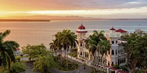 Images Dated 16th January 2020: Palacio de Valle at sunrise, elevated view, Cienfuegos, Cienfuegos Province, Cuba