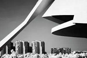 Infrared Prints: Detail of the Palau de les Arts Reina Sofia in infrared