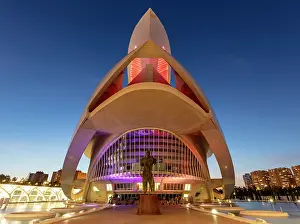 Arts Prints: The Palau de les Arts Reina Sofia (Queen Sofia Palace of the Arts) at dusk
