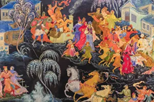 Miniature Prints: Palekh traditional miniature, Palekh, Ivanovo region, Russia