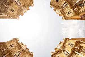 Palermo, Sicily, Italy. Quattro canti (four corners) square in the old town