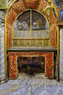 Palestine, West Bank, Bethlehem. Interior of the Church of the Nativity, UNESCO World