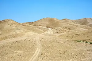 Bleak Prints: Palestine, West Bank, Jericho. Judean desert landscape near Wadi Quelt