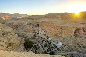 Palestine, West Bank, Jericho. St. George Orthadox Monastery (Mar Jaris ) in Wadi Quelt