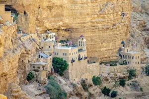 Images Dated 8th February 2019: Palestine, West Bank, Jericho. St. George Orthadox Monastery (Mar Jaris ) in Wadi Quelt