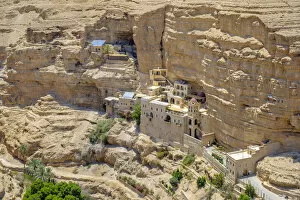 Images Dated 8th February 2019: Palestine, West Bank, Jericho. St. George Orthadox Monastery (Mar Jaris ) in Wadi Quelt